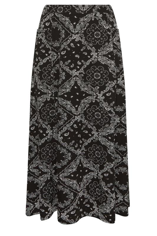 YOURS Plus Size Black Tile Print Pocket Detail Maxi Skirt | Yours Clothing 4