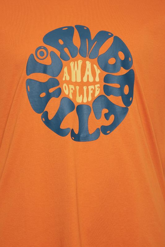 LAMBRETTA Big & Tall Plus Size Orange 'A Way Of Life' Slogan T-Shirt | BadRhino  2