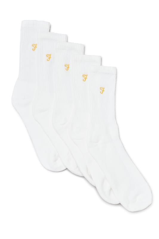 Men's  FARAH 5 PACK White Ayres Socks