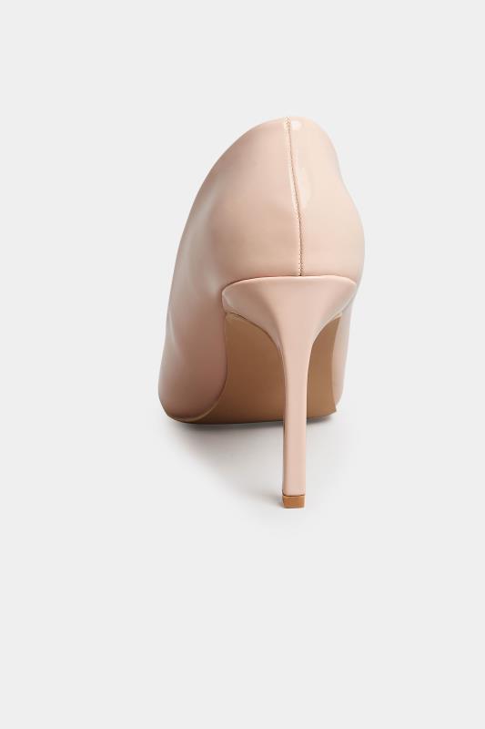 PixieGirl Nude Patent Pointed Court Shoes In Standard Fit | PixieGirl 4