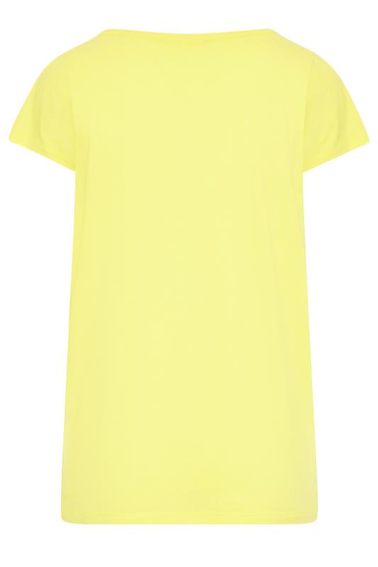 YOURS Curve Plus Size Essentials Yellow T-Shirt | Yours Clothing  6