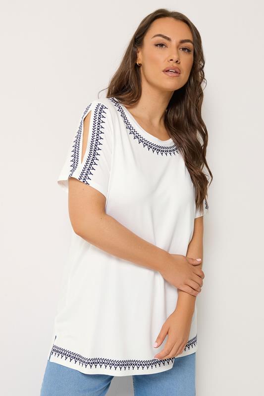  YOURS T-shirt blanc brodé
