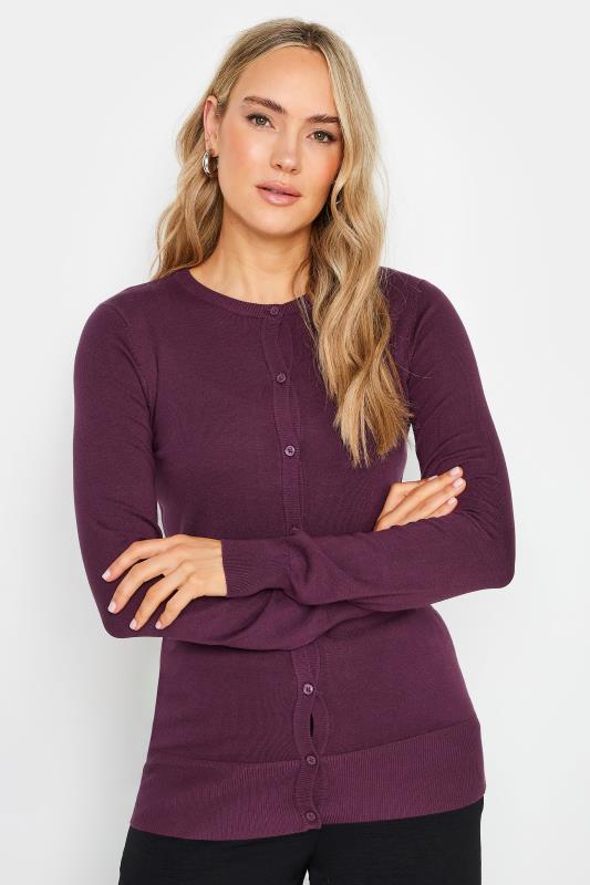 LTS Tall Purple Button Down Knit Cardigan | Long Tall Sally  2