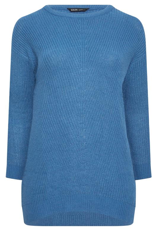 YOURS Curve Plus Size Blue Knitted Jumper | Yours Clothing  6