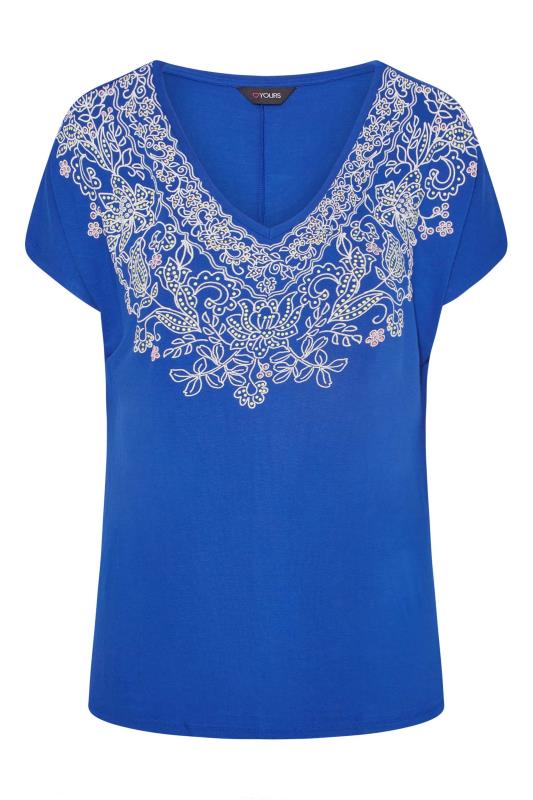 Curve Blue Aztec Embroidered Top 6