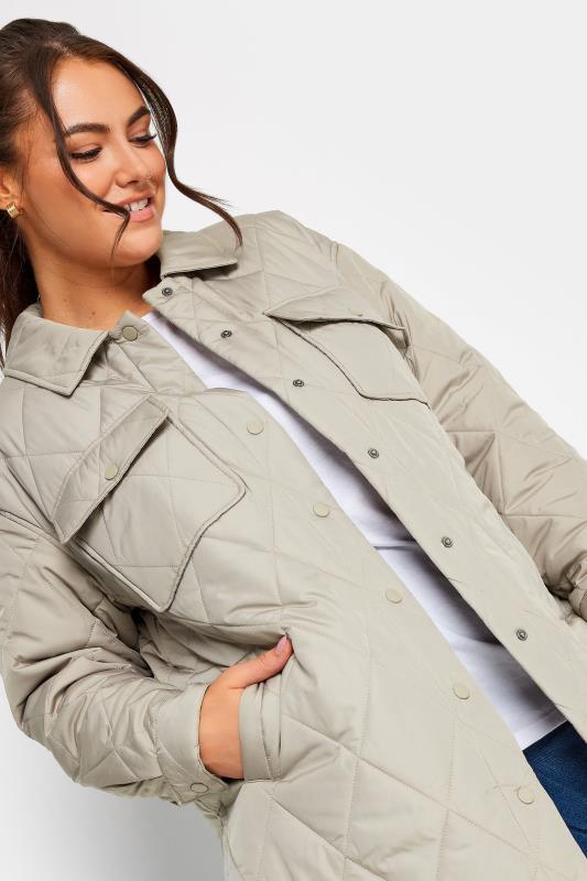 YOURS Plus Size Grey Quilted Jacket | Yours Clothing 4