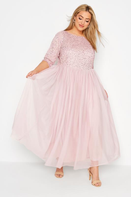 LUXE Curve Pink Sequin Embellished Maxi Dress_A.jpg