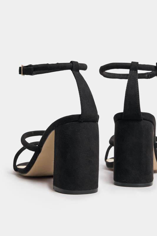 LTS Black Multi Strap Block Heel Sandals In Standard Fit | Long Tall Sally 4
