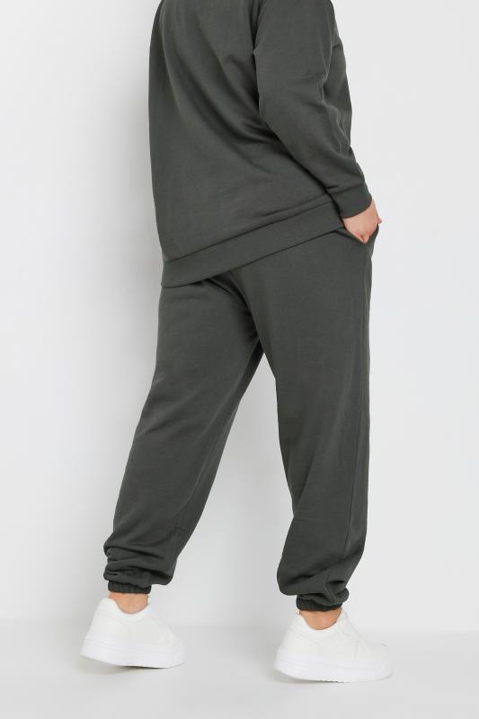 YOURS Plus Size Dark Grey Cuffed Joggers | Yours Clothing 3