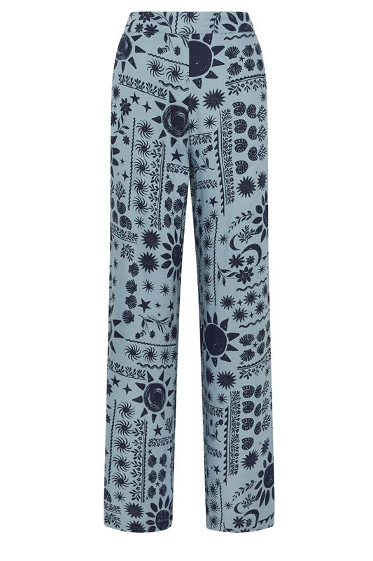 LTS Tall Women's Blue Coastal Print Wide Leg Trousers | Long Tall Sally 6