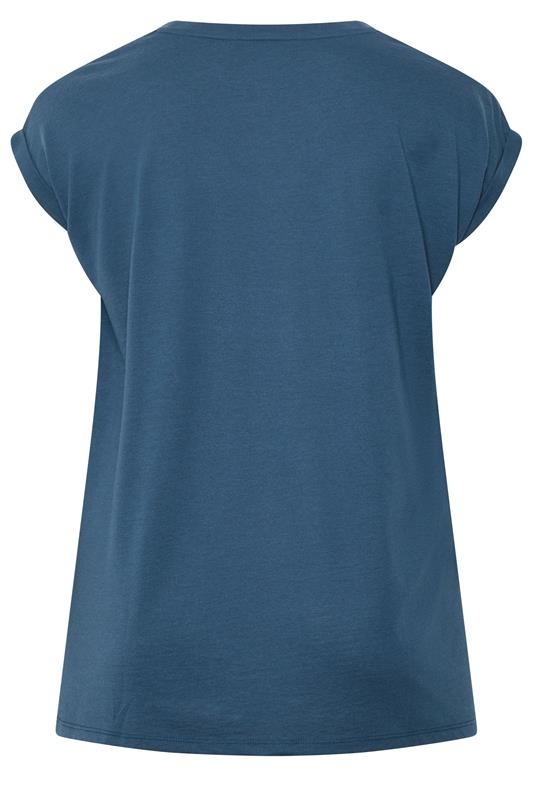 YOURS Plus Size Denim Blue Basic T-Shirt | Yours Clothing 6