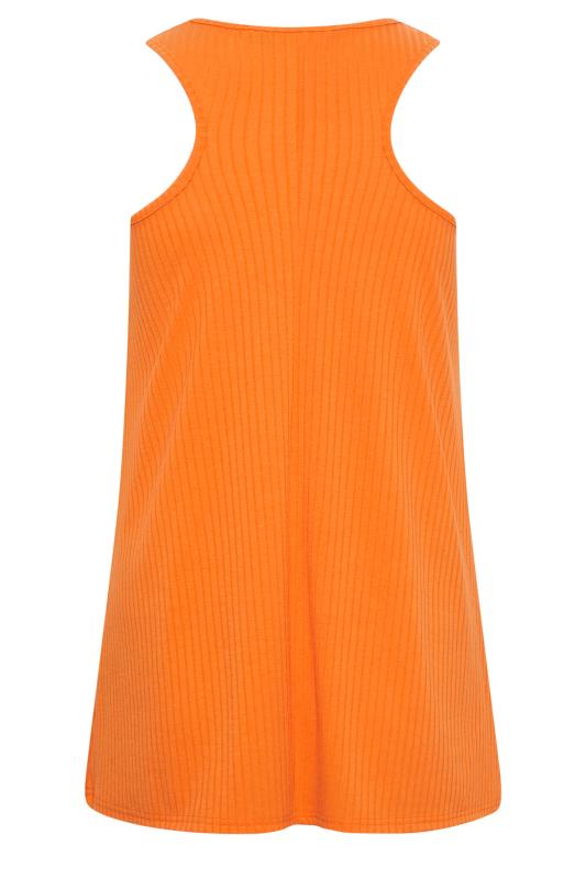 LIMITED COLLECTION Plus Size Orange Ribbed Racer Cami Vest Top | Yours Clothing  7