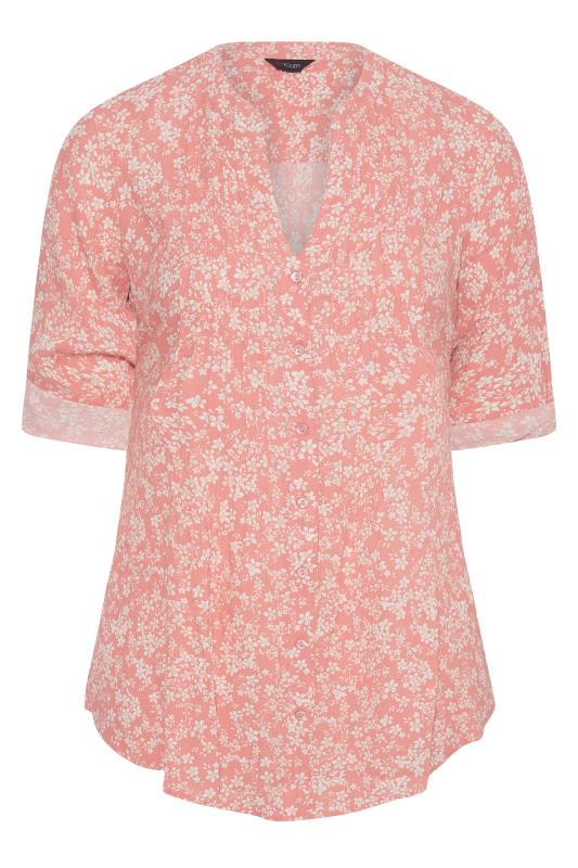 Plus Size Coral Pink Pintuck Shirt | Yours Clothing 6