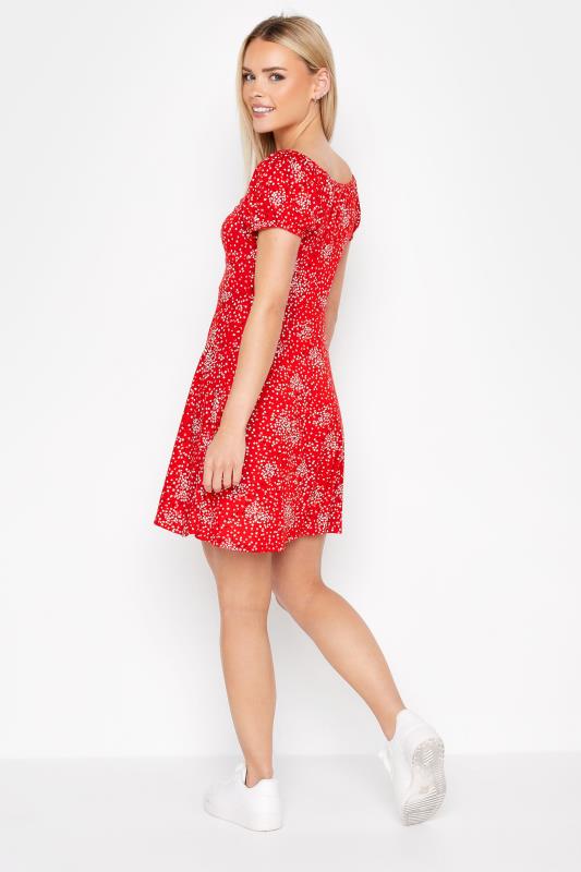 Petite Red Ditsy Print Tea Dress | PixieGirl  4