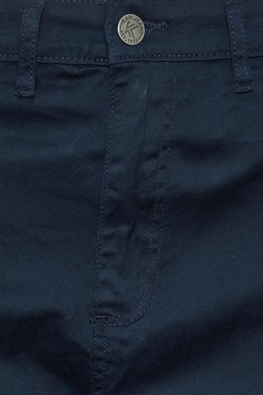KAM Big & Tall Navy Blue Chino Trousers | BadRhino 5