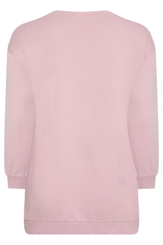 Curve Pink 'Good Vibes' Slogan Sweatshirt 7