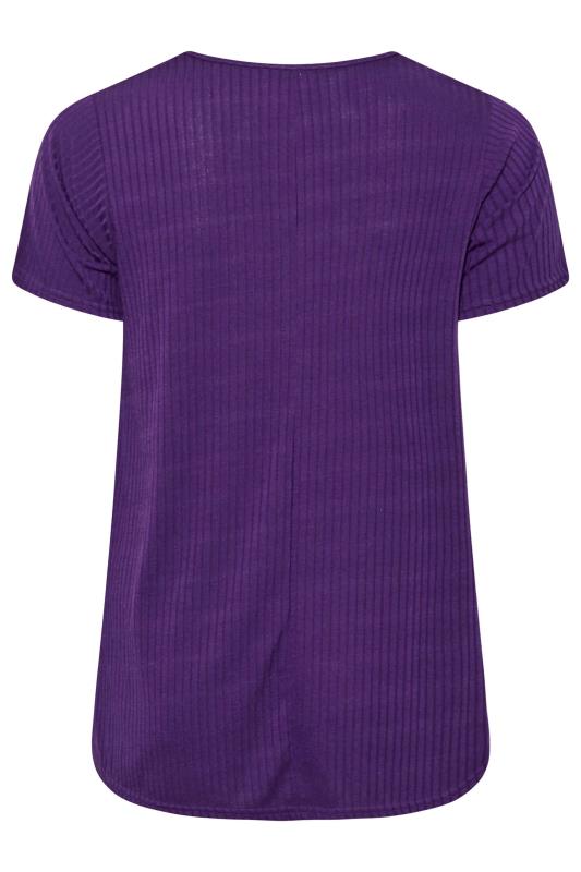 LIMITED COLLECTION Plus Size Purple Ribbed Swing Top | Yours Clothing 7