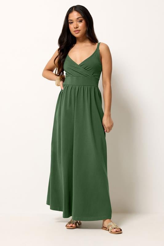  PixieGirl Petite Maxikleid in Waldgrün aus Baumwolle
