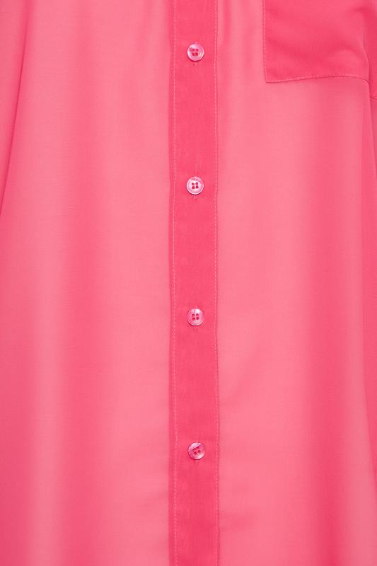Plus Size YOURS LONDON Hot Pink Pleat Sleeve Shirt | Yours Clothing 5