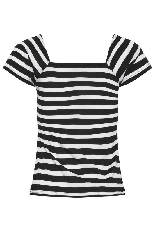 PixieGirl Black Stripe Print Tie Front T-Shirt | PixieGirl 7