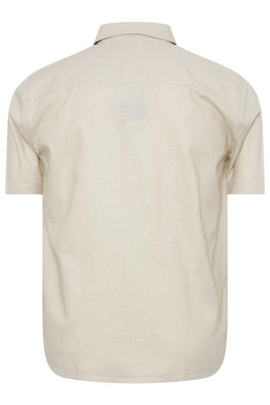 BadRhino Big & Tall Natural Brown Short Sleeve Linen Shirt | BadRhino 5