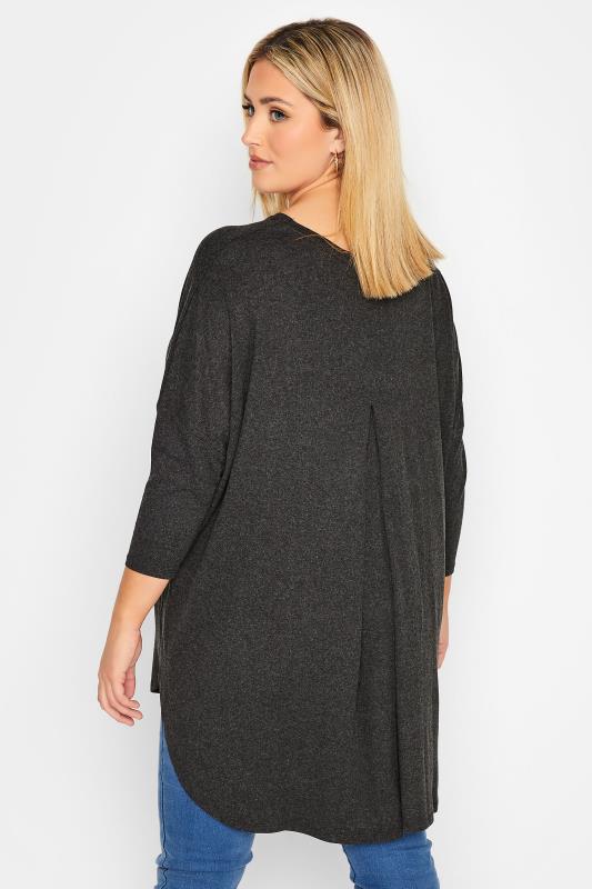 Plus Size Curve Charcoal Grey Batwing Top | Yours Clothing 3