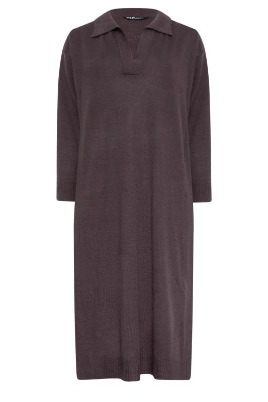 YOURS Curve Purple Fine Knit Midi Jumper Dress 6