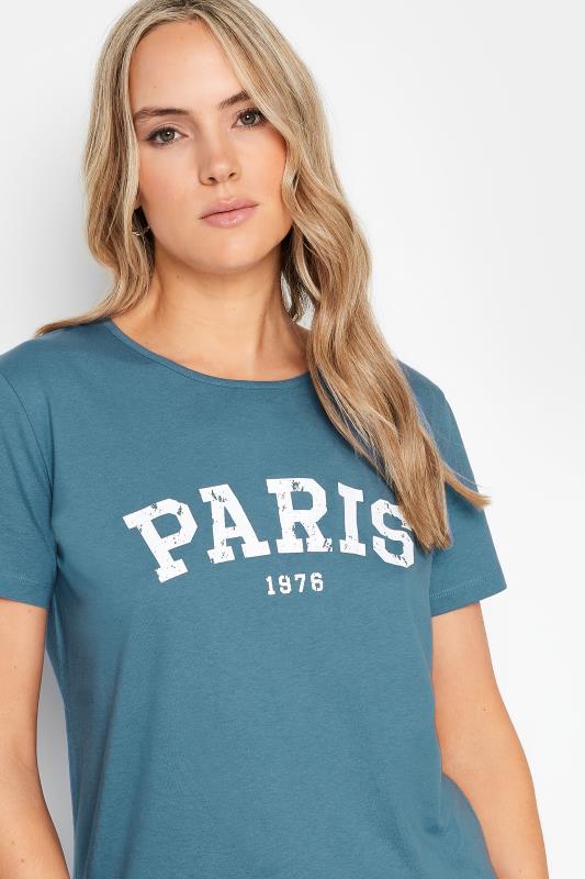 LTS Tall Blue 'Paris' Print Graphic T-shirt | Long Tall Sally 4