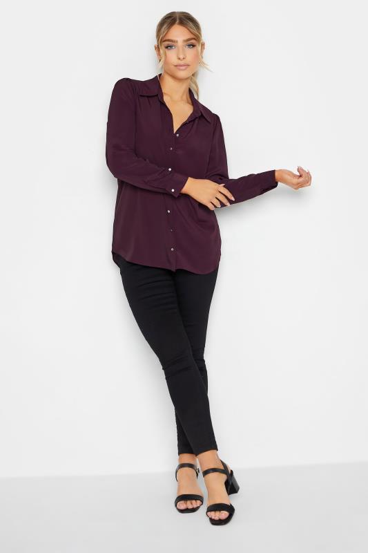 M&Co Dark Purple Tie Back Tunic Shirt | M&Co 2