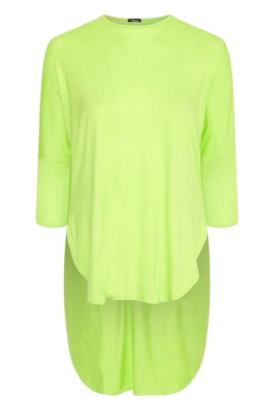 LIMITED COLLECTION Curve Lime Green Extreme Dip Back T-Shirt 5