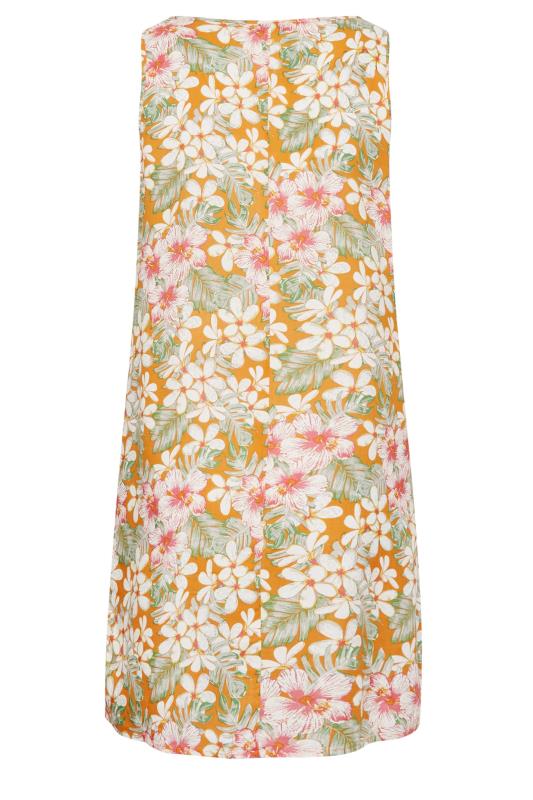 YOURS Plus Size Orange Tropical Print Pocket Dress | Yours Clothing 7