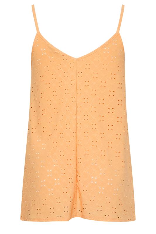 LIMITED COLLECTION Plus Size Orange Broderie Anglaise Cami Vest Top | Yours Clothing 7