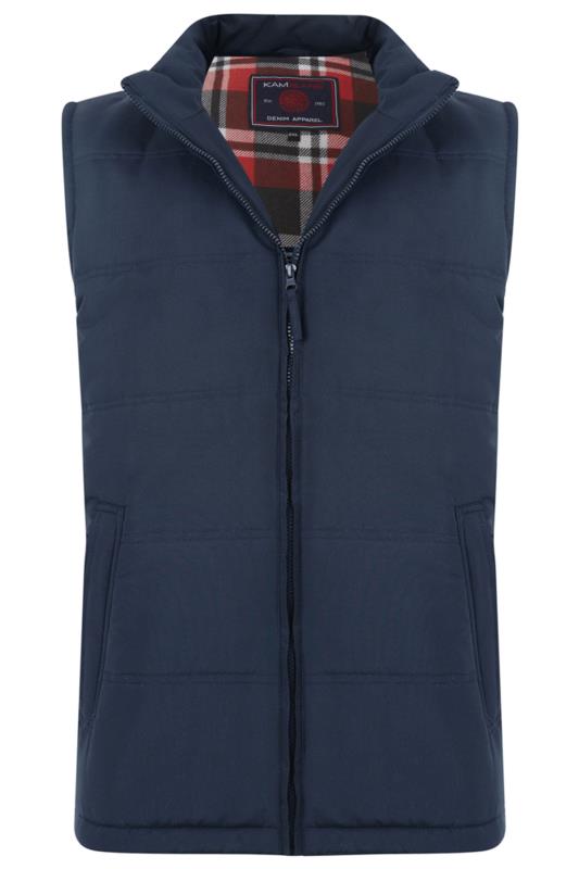 Men's  KAM Big & Tall Navy Blue Quilted Gilet