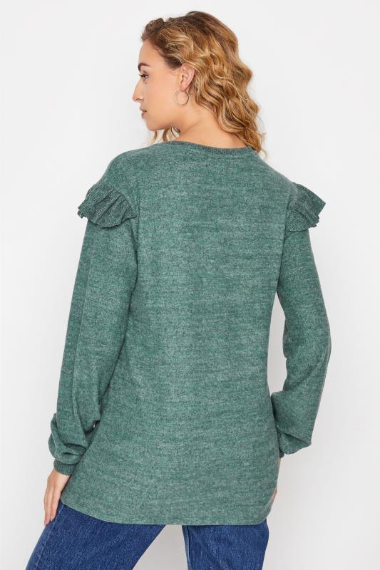 LTS Tall Green Soft Touch Frill Top 3