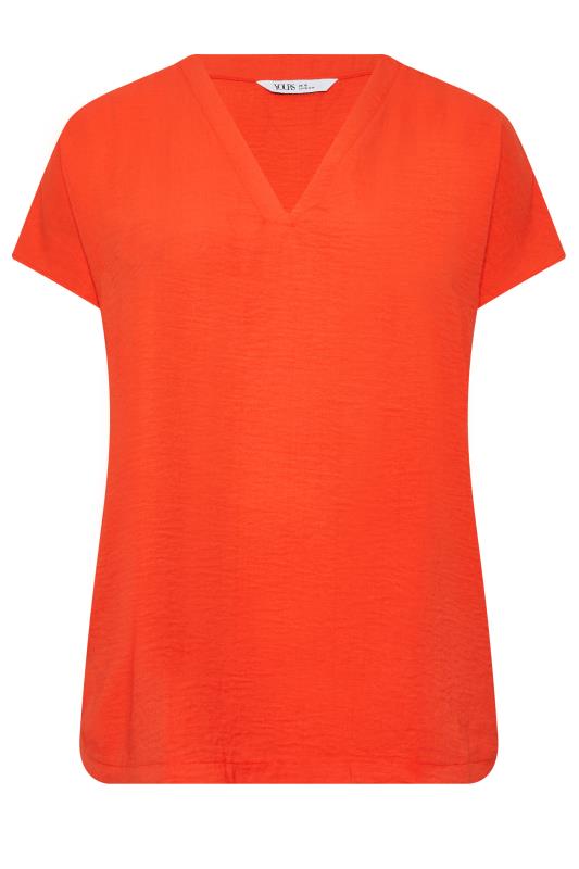 YOURS Plus Size Red V-Neck Shirt | Yours Clothing  6