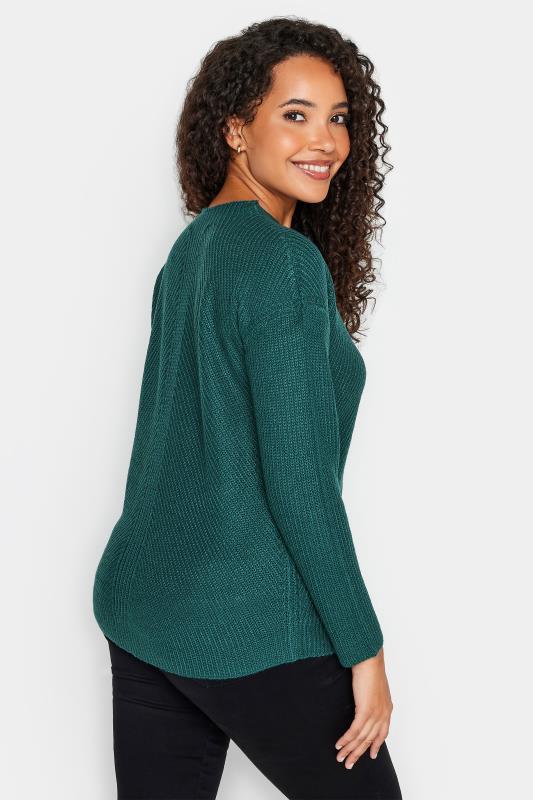 M&Co Teal Green Funnel Neck Knitted Jumper | M&Co 3