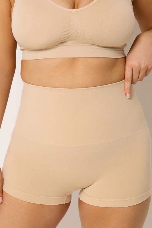 YOURSET Plus Size 2 PACK Black & Nude Seamless Control High Waisted Shorts | Yours Clothing 4