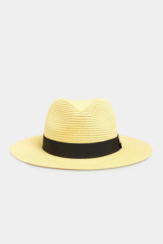 Yellow Straw Fedora Hat | Yours Clothing  2