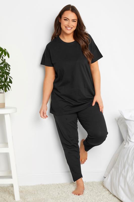 YOURS Curve Plus Size 2 PACK Black Pyjama Tops | Yours Clothing  4