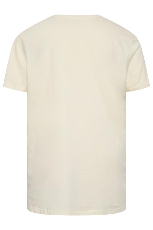 JACK & JONES Cream Short Sleeve Crew Neck T-Shirt | BadRhino 3