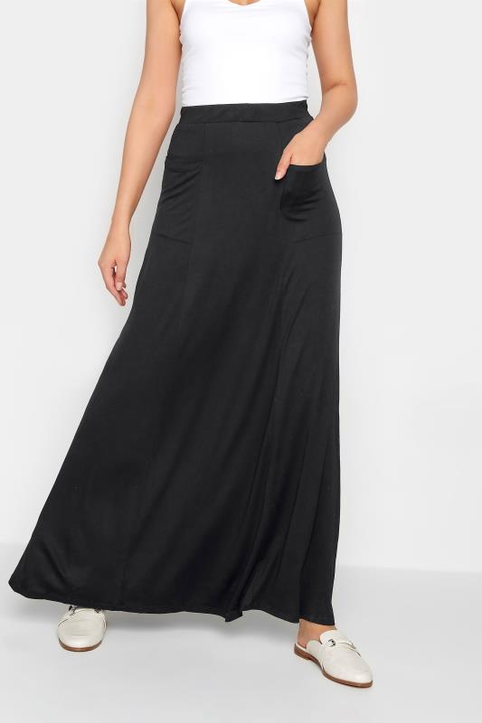  Grande Taille LTS Tall Black Fit & Flare Stretch Maxi Skirt