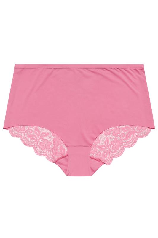 YOURS 3 PACK Curve Pink Lace Full Briefs | Yours Clothing 5