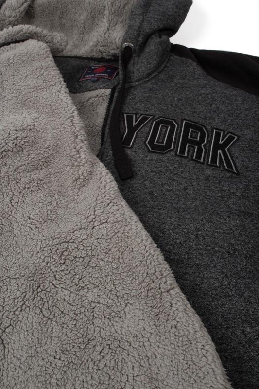 KAM Charcoal Grey Fleece Lined NYC Zip Through Hoodie_D.jpg