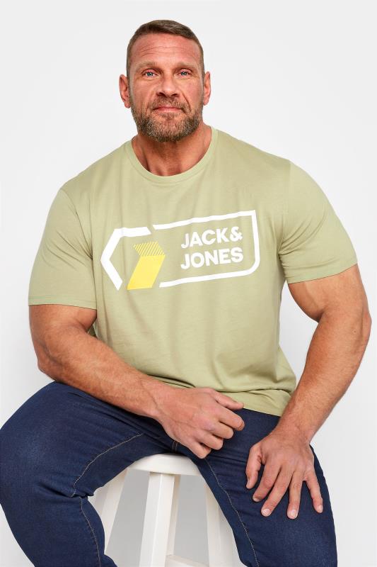 JACK & JONES Big & Tall Green Logan T-Shirt_A.jpg