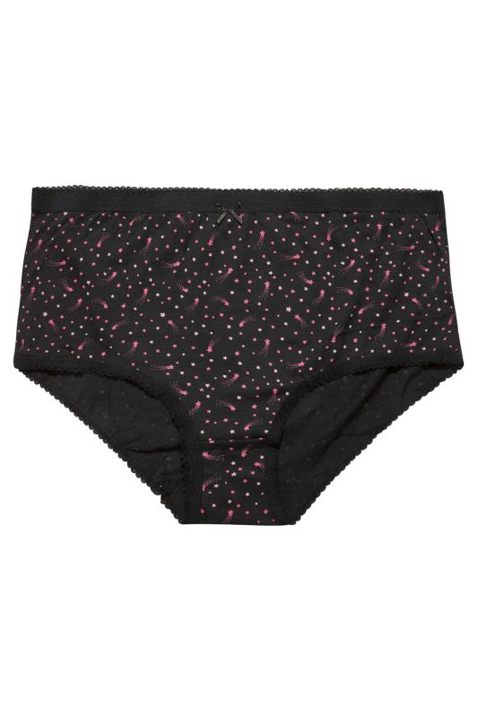 5 PACK Curve Black Shooting Star High Waisted Full Briefs 5