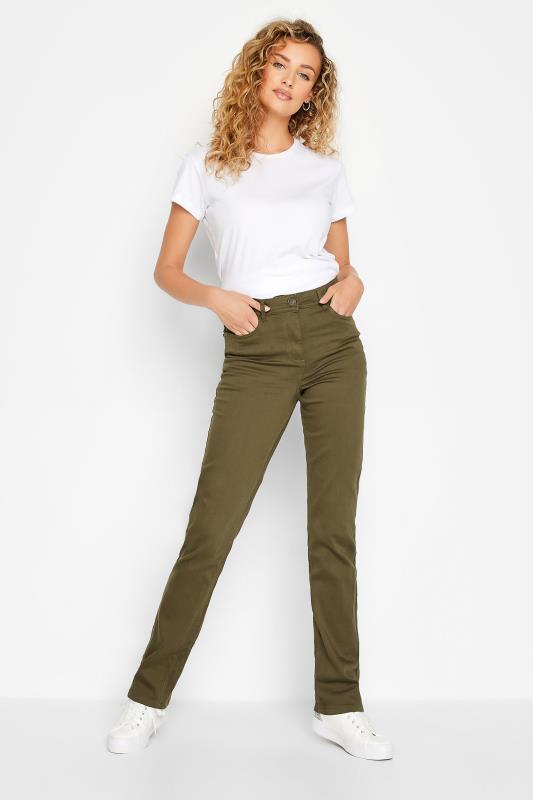 Tall Women's Khaki Green IVY Straight Leg Jeans | Long Tall Sally  2