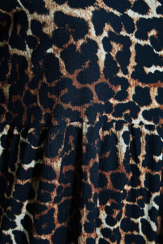 Curve Black Leopard Print Fril Hem Dress 5