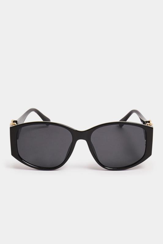 Black Circle Arm Detail Sunglasses | Yours Clothing 3