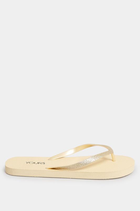 Gold Toe Thong Flip Flops In Extra Wide EEE Fit | Yours Clothing 3