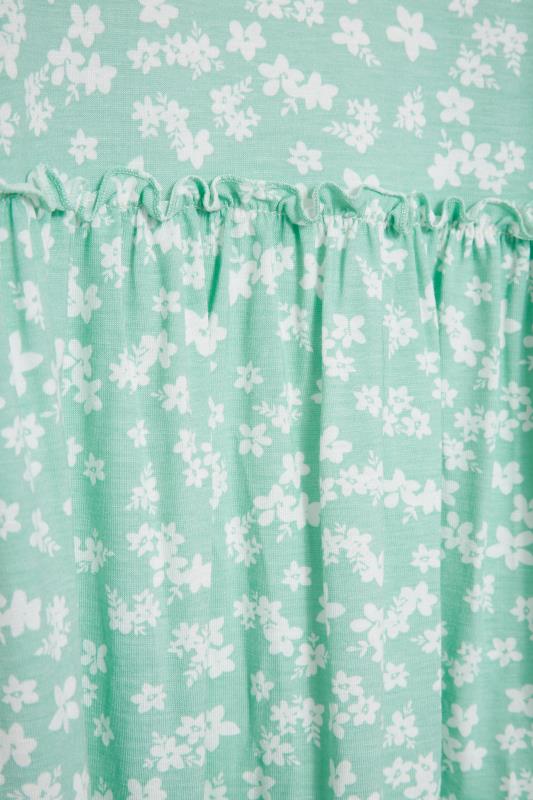 Curve Sage Green Blotch Floral Tiered Smock Tunic_S.jpg